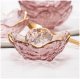 Small Glass Dish Nordic Style Gold Inlay Glass Sauce Bowl Mini Japanese Cherry Blossoms Seasoning Plate For Ice Cream Fruit Sala